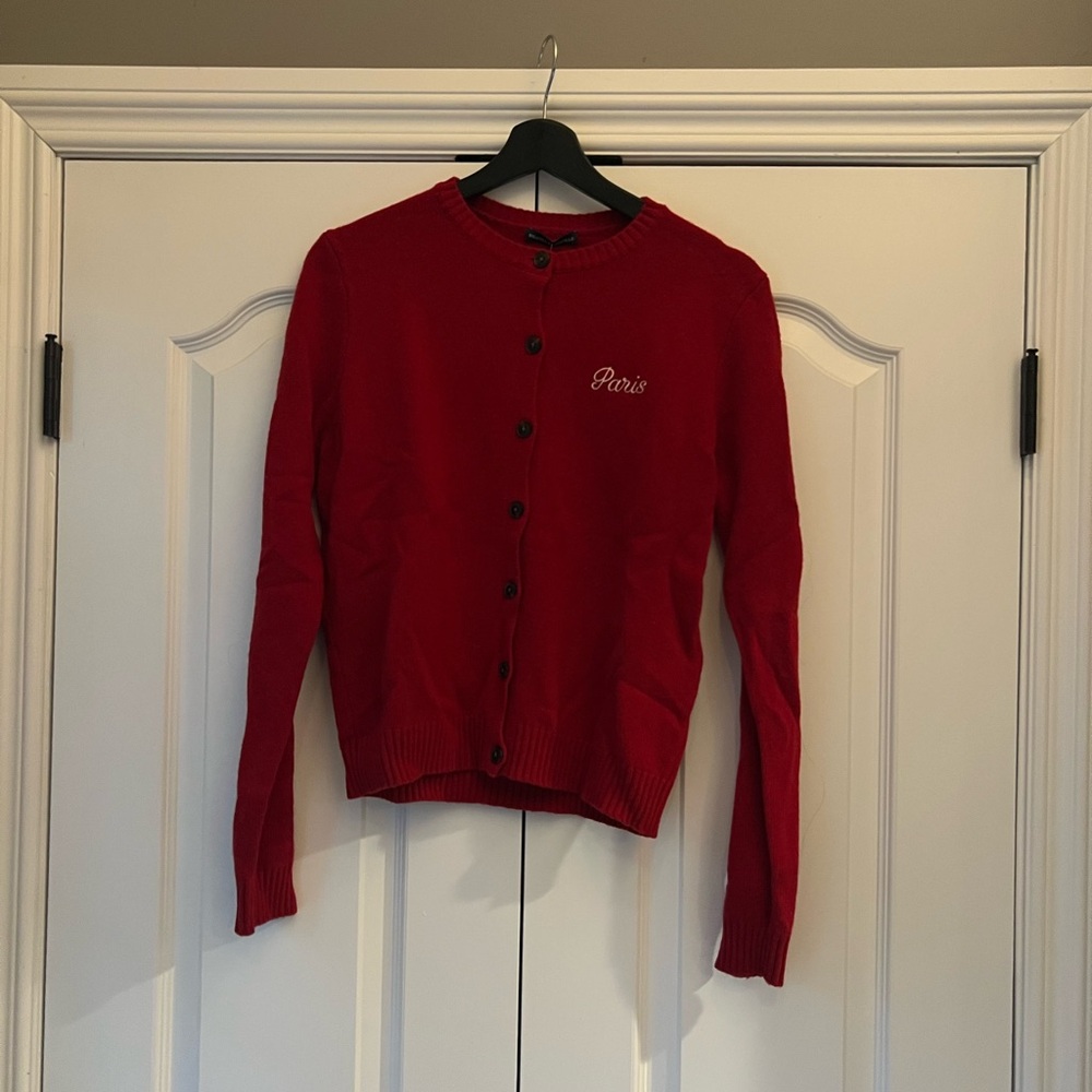 Red Paris Brandy Melville Cardigan